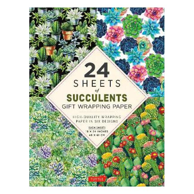 24 sheets of Succulents Gift Wrapping Paper: High-Quality 18 x 24" (45 x 61 cm) Wrapping Paper - Tuttle Publishing