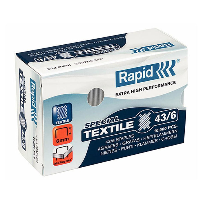 Rapid Staples 43/6Mm Bx10000 S/Strong 24872200