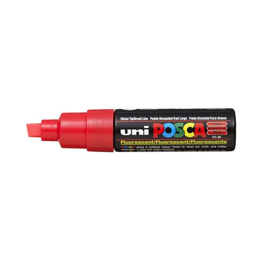 Uni Posca Marker 8.0mm Bold Chisel Fluro Red PC-8K-Marston Moor
