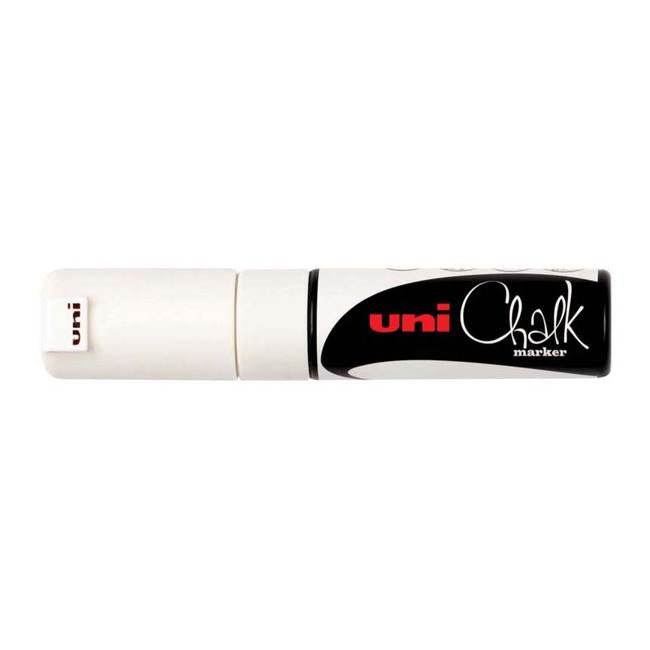 Uni Chalk Marker 8.0mm Chisel Tip White PWE-8K-Marston Moor