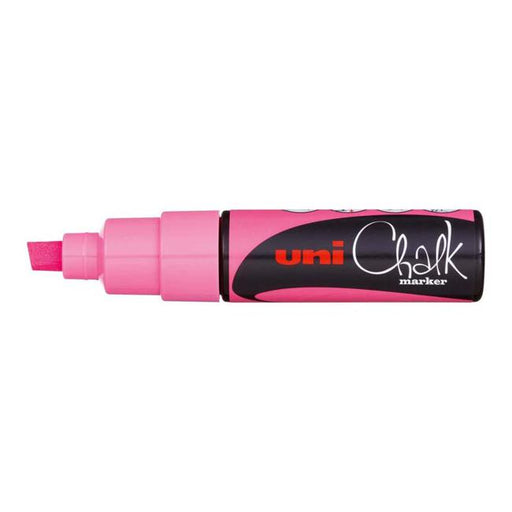 Uni Chalk Marker 8.0mm Chisel Tip Fluoro Pink PWE-8K-Marston Moor