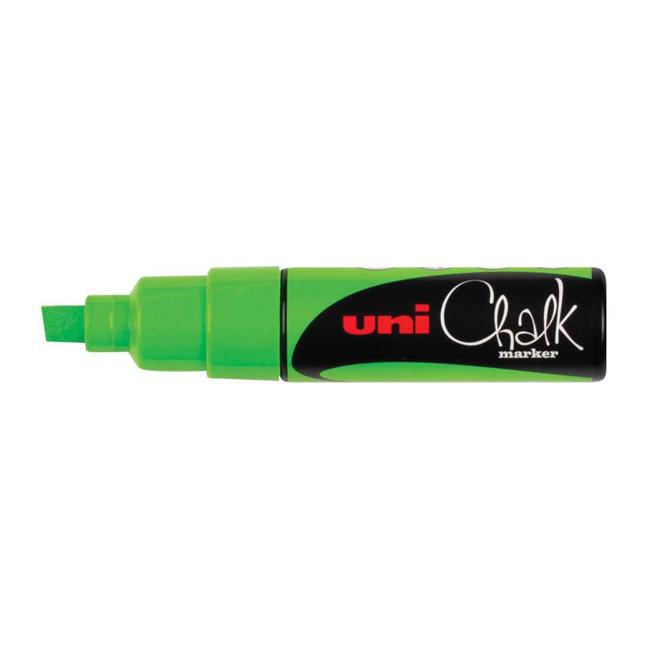 Uni Chalk Marker 8.0mm Chisel Tip Fluoro Green PWE-8K-Marston Moor