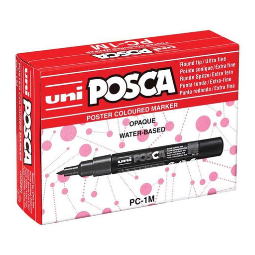 Uni Posca Marker 0.7mm Ultra-Fine Round Tip Assorted Pack 12 PC-1M-Marston Moor
