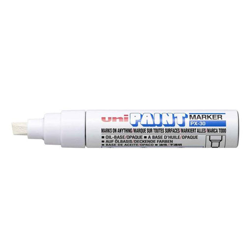 Uni Paint Marker 4.0-8.5mm Chisel Tip White PX-30-Marston Moor
