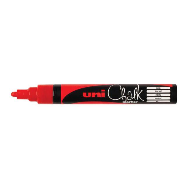 Uni Chalk Marker 1.8-2.5mm Bullet Tip Red PWE-5M-Marston Moor