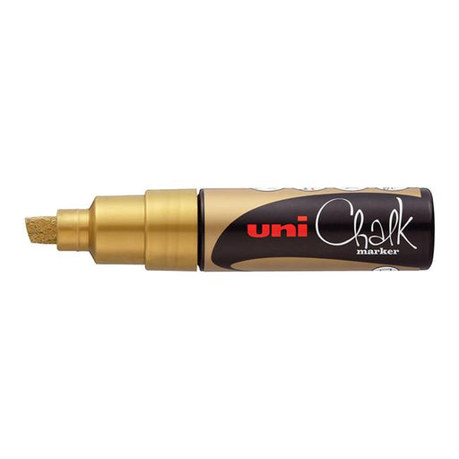 Uni Chalk Marker 8.0mm Chisel Tip Gold PWE-8K-Marston Moor