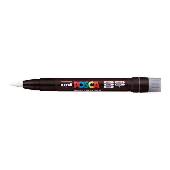 Uni Posca Marker 0.1-10.0mm Brush Tip White PCF-350-Marston Moor