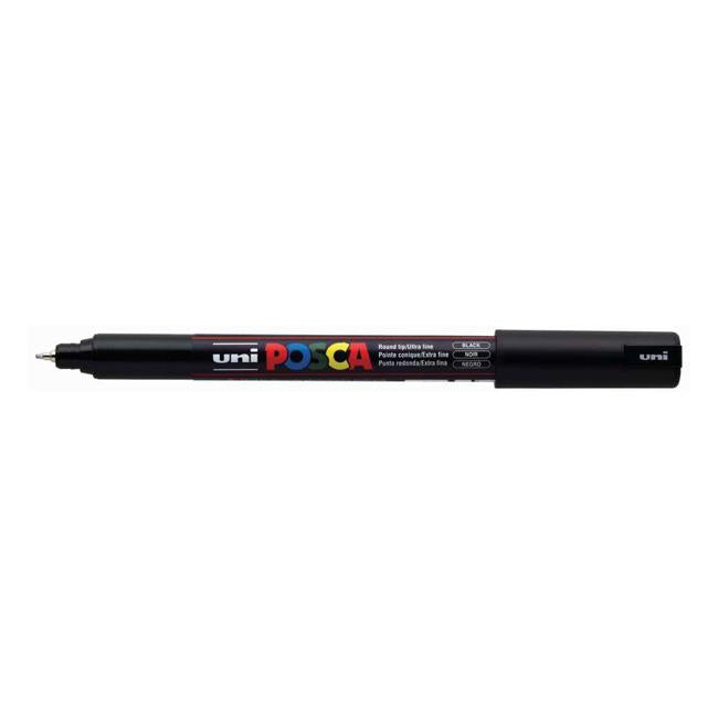 Uni Posca Marker 0.7mm Ultra-Fine Pin Tip Black PC-1MR-Marston Moor