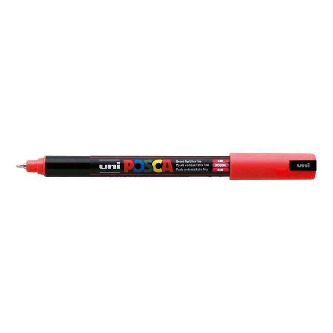 Uni Posca Marker 0.7mm Ultra-Fine Pin Tip Red PC-1MR-Marston Moor