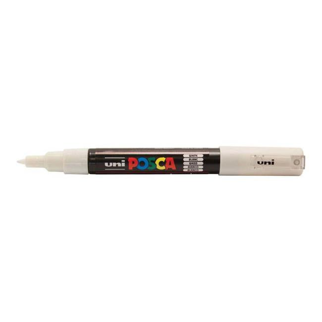 Uni Posca Marker 0.7mm Ultra-Fine Round Tip White PC-1M-Marston Moor
