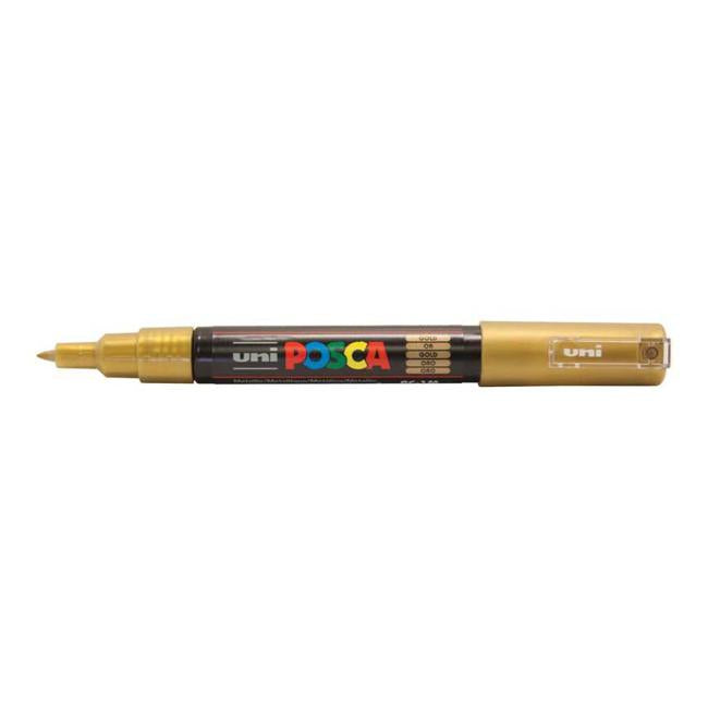 Uni Posca Marker 0.7mm Ultra-Fine Round Tip Gold PC-1M-Marston Moor