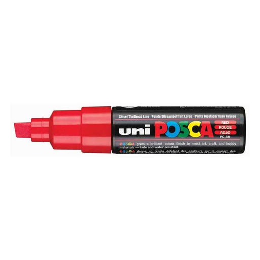 Uni Posca Marker 8.0mm Bold Chisel Red PC-8K-Marston Moor