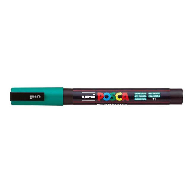 Uni Posca Marker 0.9-1.3mm Fine Emerald Green PC-3M-Marston Moor