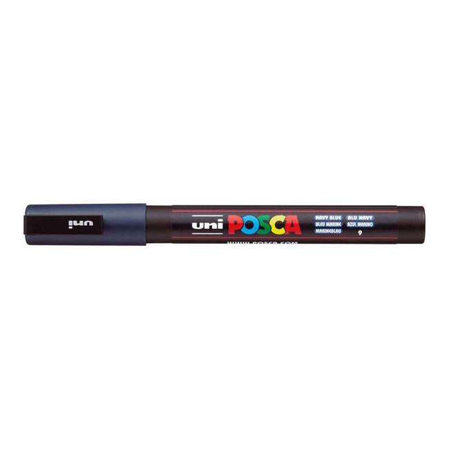 Uni Posca Marker 0.9-1.3mm Fine Navy Blue PC-3M-Marston Moor