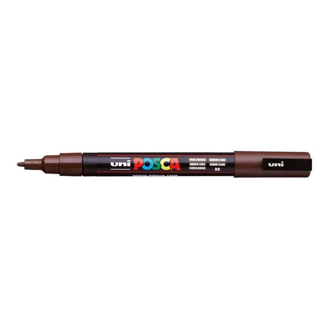 Uni Posca Marker 0.9-1.3mm Fine Dark Brown PC-3M-Marston Moor