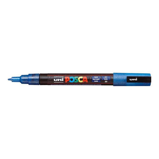 Uni Posca Marker 0.9-1.3mm Fine Glitter Blue PC-3M-Marston Moor