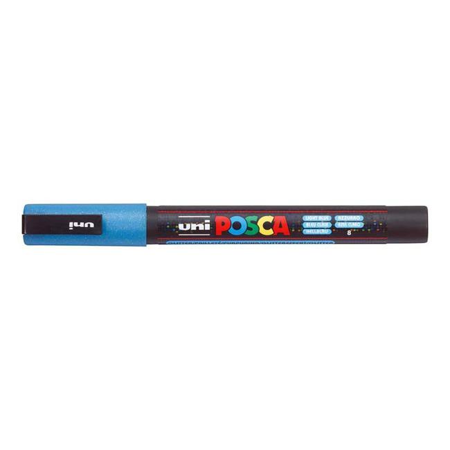 Uni Posca Marker 0.9-1.3mm Fine Glitter Light Blue PC-3M-Marston Moor