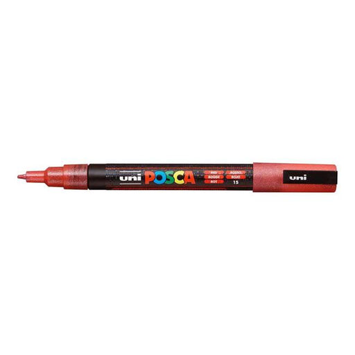 Uni Posca Marker 0.9-1.3mm Fine Glitter Red PC-3M-Marston Moor