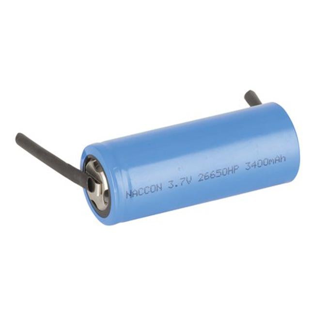 26650 Rechargeable Li-Ion Battery 3400Mah 3.7V Solder Tag