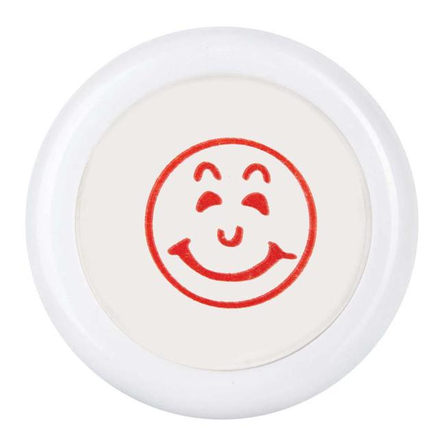 Dixon Stamp 073 Smiley Face Red Small Round Pre Inked