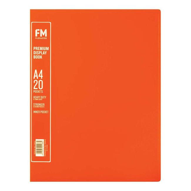FM A4 Premium Display Book 20 Pocket Burnt Orange