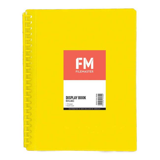 FM Display Book Yellow Insert Cover 20 Pocket Refillable