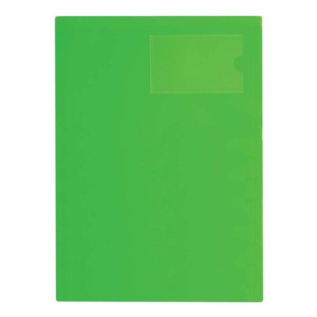 FM Pocket L Shape A4 Lime Green With Card Holder 3 Pocket