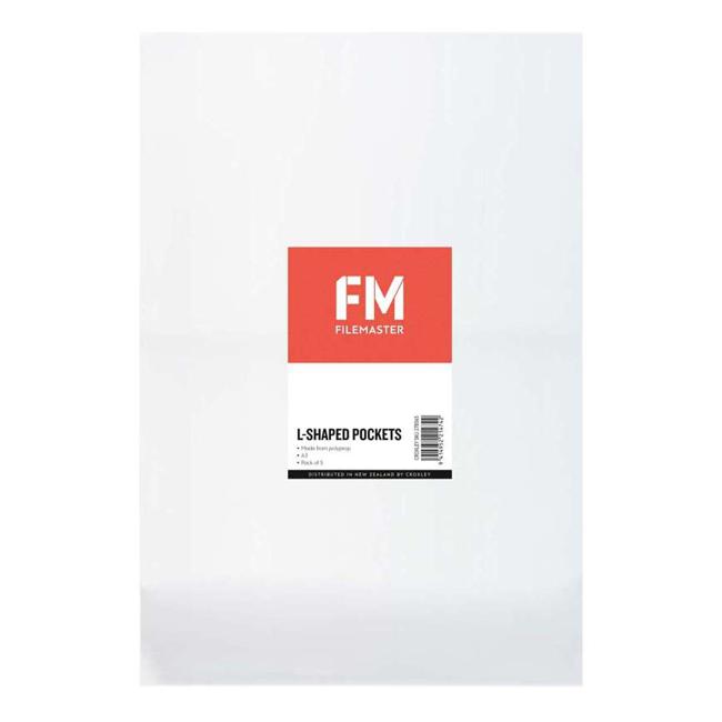 FM Pocket L Shape A3 Clear 5 Pack