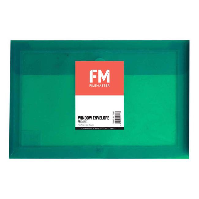FM Envelope Reusable Green Window Polyprop