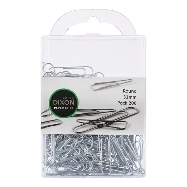 Dixon Paper Clips 31mm Round Pack 200