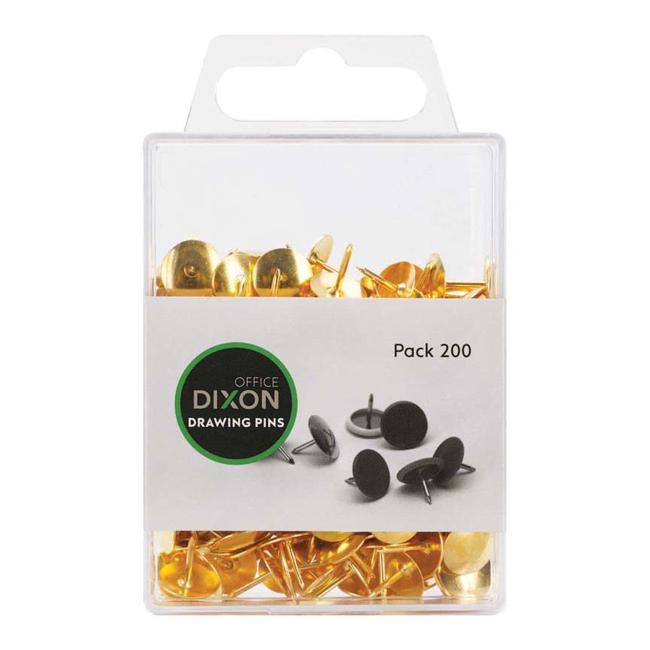 Dixon Drawing Pins Brass No.3 Pack 200