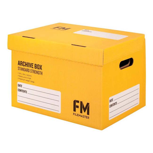 FM Box Archive Yellow Standard Strength 384x284x262mm Inside Measure