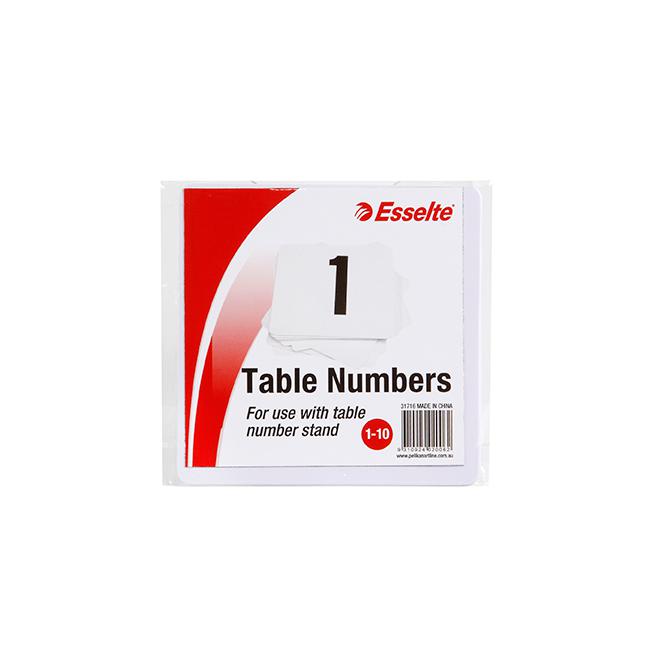 Esselte table numbers 1-10 white pk10