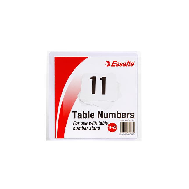 Esselte table numbers 11-20 white pk10