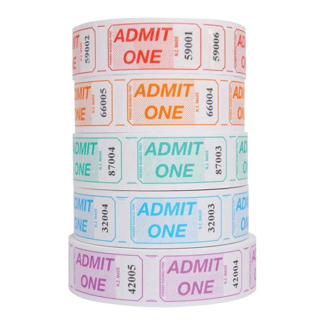 Globe Admit One Tickets Assorted Colours
