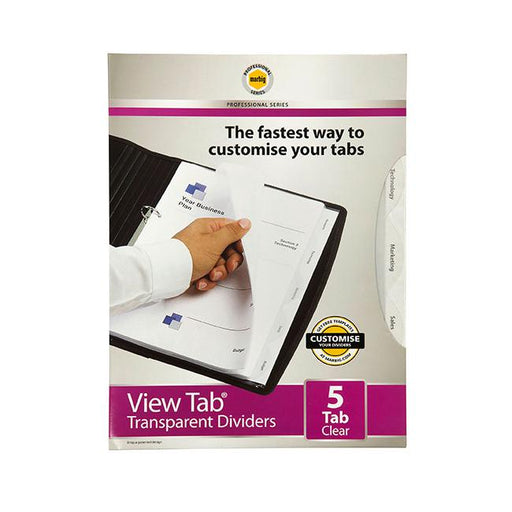 Marbig professional indices & dividers 5 tab pp a4 clear-Marston Moor