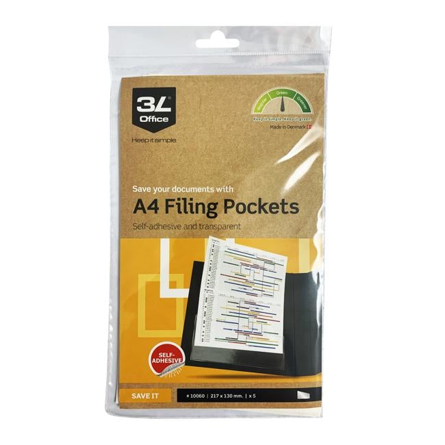 3L Filing Packets A4 217x130mm 5 Pack