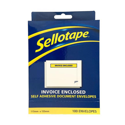 Sellotape Labelopes Invoice Enclosed 115x155mm 100/Pkt-Marston Moor