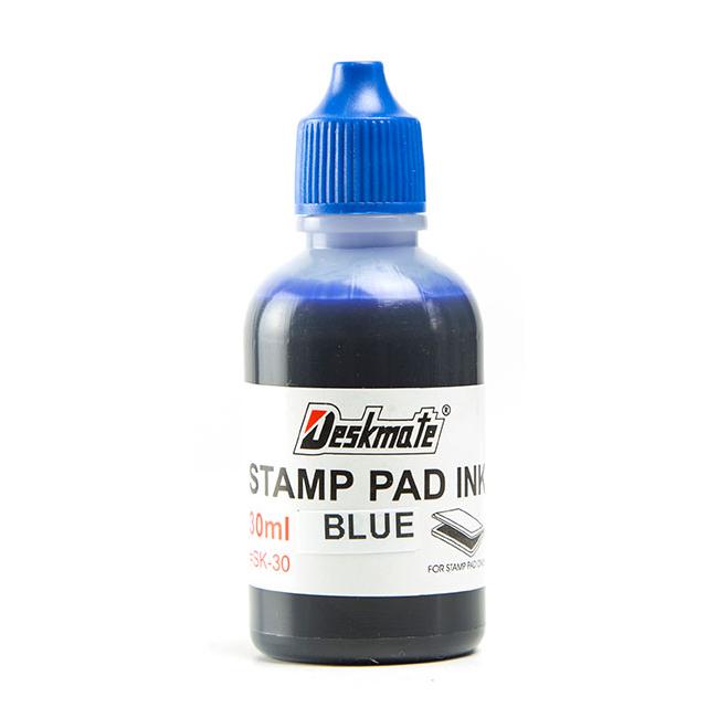 Deskmate stamp pad refill ink 30ml blue