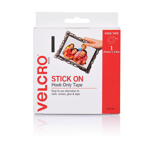 Velcro brand stick on hook only tape 25mm x 3.6m white-Marston Moor