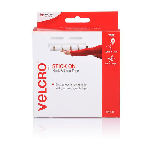 Velcro brand stick on hook & loop tape 19mm x 1.8m white-Marston Moor