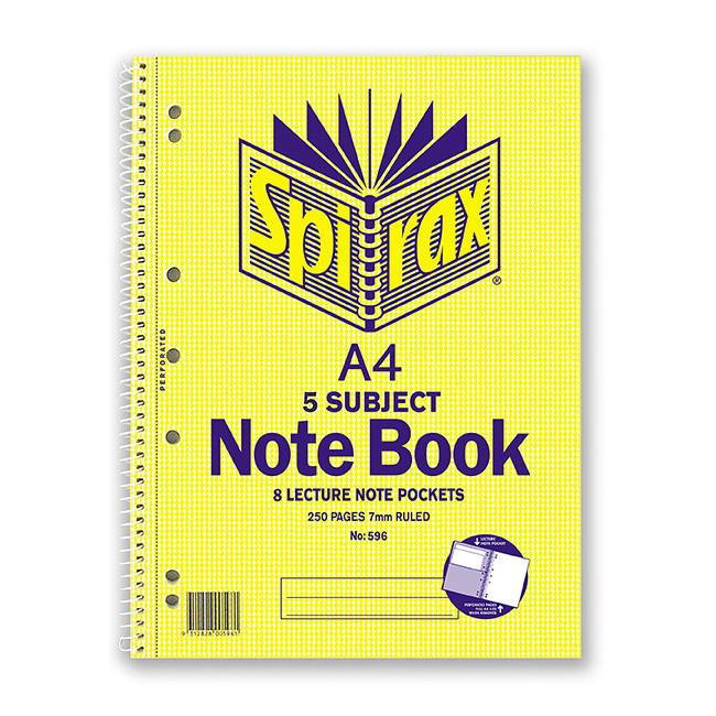 Spirax 596 5 subject notebook a4 250 page-Marston Moor