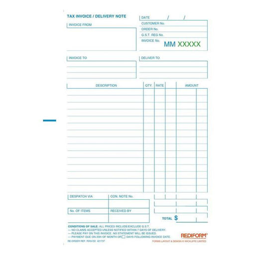 Rediform Book R/Inv/D2 Invoice Statement Delivery Duplicate 50 Leaf-Marston Moor