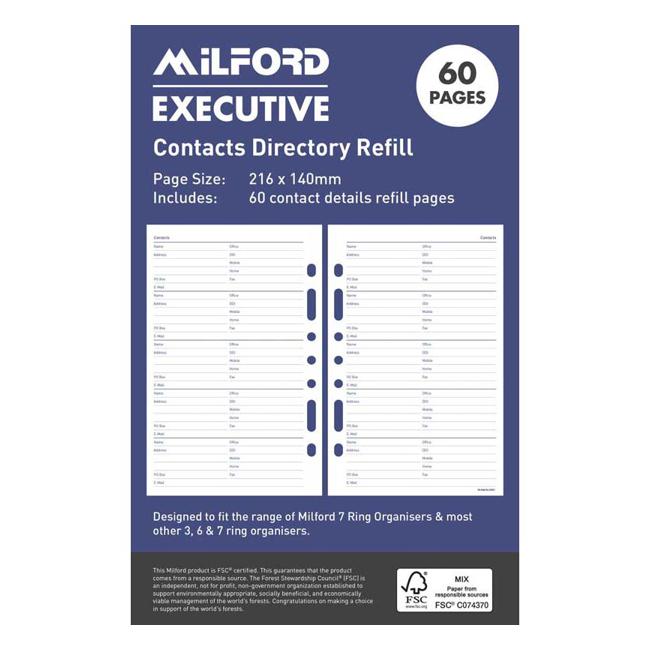 Milford Executive Contacts Refill 60 Page-Marston Moor