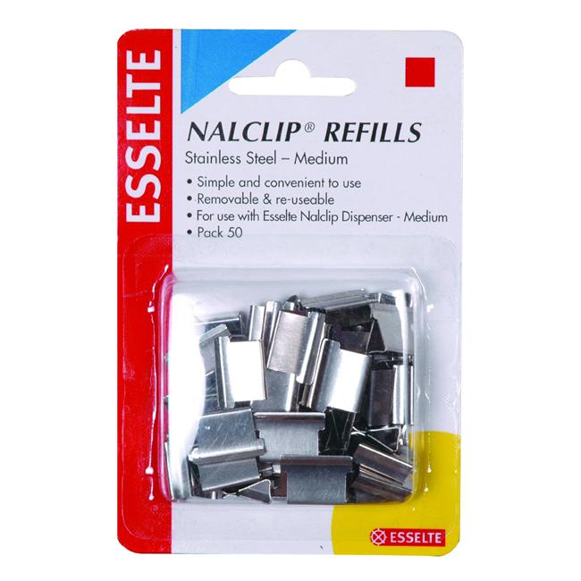 Esselte nalclip nalclip refills med pk50 steel