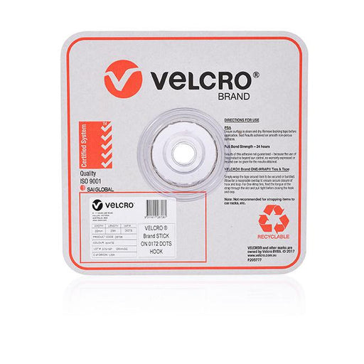 Velcro brand stick on hook only dots 22mm 900 dots white-Marston Moor