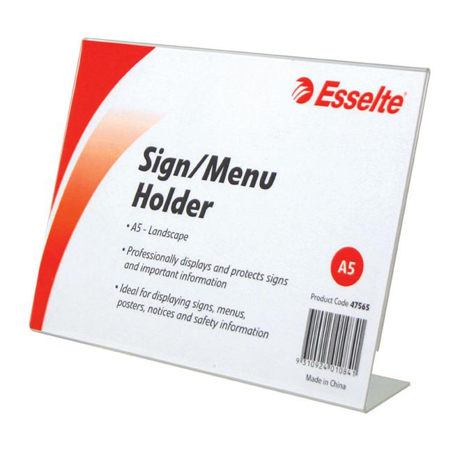 Esselte sign/menu holder slanted l/s a5