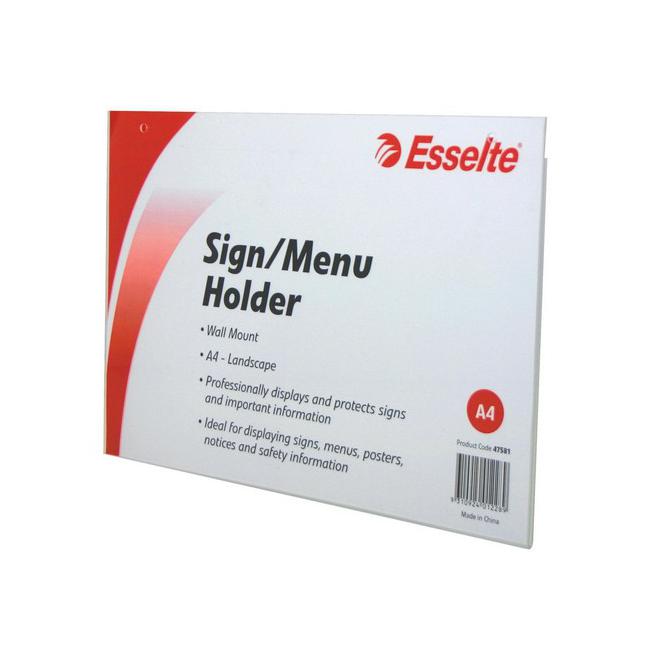 Esselte sign/menu holder wall l/s a4