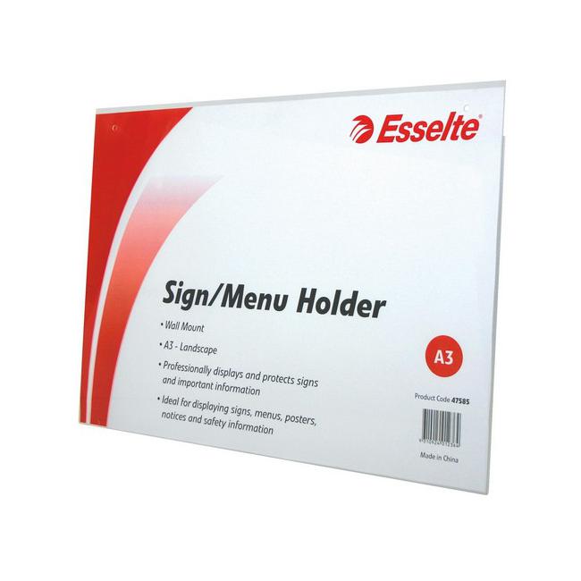 Esselte sign/menu holder wall l/s a3
