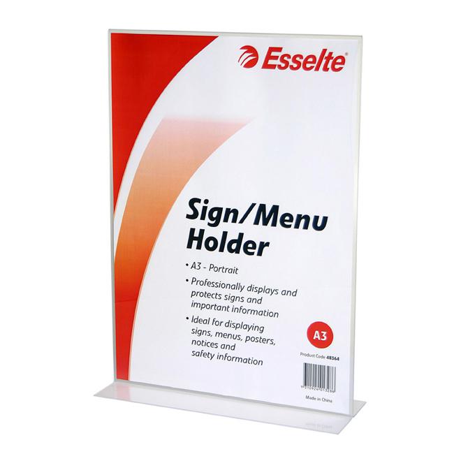 Esselte sign/menu holder 2 sided port a3